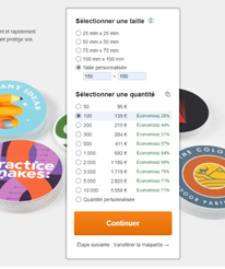 Taille sticker